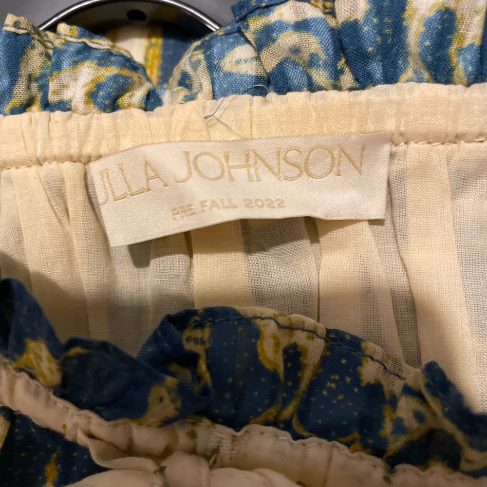 Ulla Johnson Blue and Cream Printed Midi Dress - Picture 7 of 8